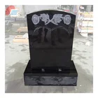 European Headstone Black Upright Headstone Cheap Black Granite European Upright Gravestone Headstone