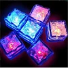 Colorful Flash LED Ice Cubes Wedding Festival Decor Party Props Luminous LED Glowing Induction Ice Cubes