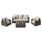 5 Seater New style Modern Outdoor Wicker Patio Furniture and Garden Deep Seats Group Rattan Sofa Set