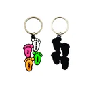 Custom plastic/ pvc/silicone custom shaped gift for promotion foot shape keychain