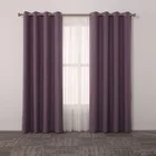 home decoration natural look cloth curtain purple