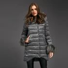Custom black gray long puff jacket custom puffer coat woman