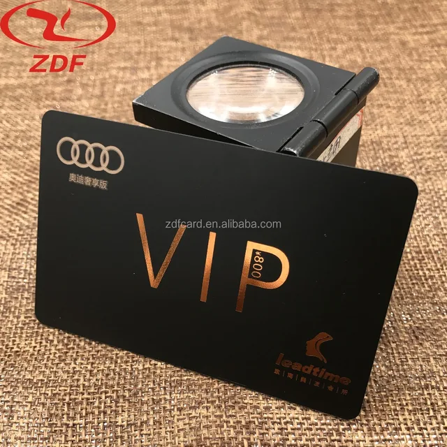 plastic chain store membership smart card with gold foil hot