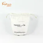 Promotional custom plain white circle bottom shopping canvas clutch drawstring bag