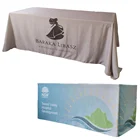 Hot Sale Latest Design Premium Polyester Table Cloth Table Throw Table Cover For Promotion Trade Show