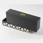 custom designer replica cap top black and white striped cardboard coffin gift box