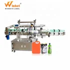 2019 promotion automatic top and one side labeling machine for plastic tin jerry cans shampoo bottles