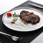 Wholesale Ceramic Porcelain Modern Restaurant Catering Marble plates and dishes set