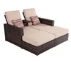 Outdoor Wicker Patio Rattan Furniture Loveseat Double Sectional Chaise Lounge Sofa Set