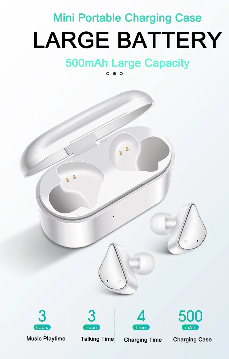 2019 Wireless Earbuds Rose Gold TWS True Wireless Two - ear Stereo Music Blue tooth 5.0 Earphone Headphone - ANKUX.COM