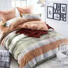 Comforter bedding sets Home Textile Washable 100% Cotton Yarn Dyed Check Design Fabric Duvet Cover, bed sheet.