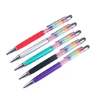 Custom Logo Ball Pen Luxury Crystal Rainbow Pen With Stylus