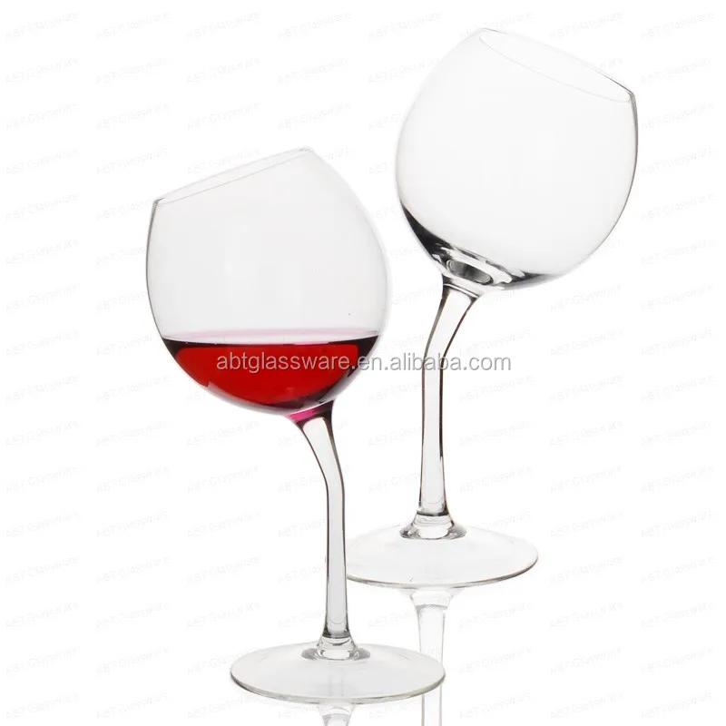 Smokey Modern Cut - Slanted Red Wine Glass