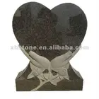 New!!! italy style heart shaped headstone upright flower engraving granite gravestones (24 years factory)