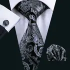 A822 China factory price custom logo jacquard pattern grey black floral 100% silkneck tie for men