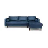 Modern elegant navy blue leather sectional sofa L shape sofa bed