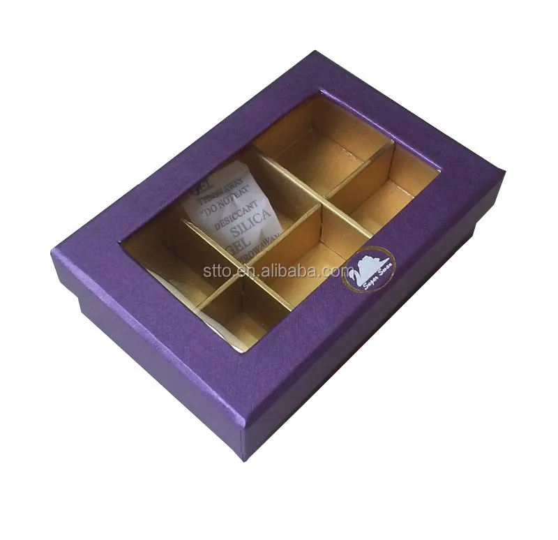luxury handmade chocolate gift box with clear window and