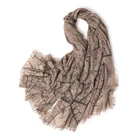 soft Women's Pure Cashmere big large Stole tassel printed cashmere scarf for women
