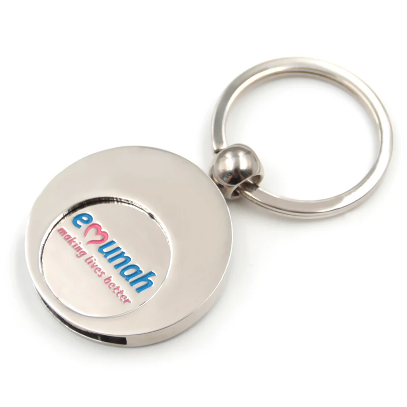 High quality metal material custom trolley coin keychain with your own logo from China
