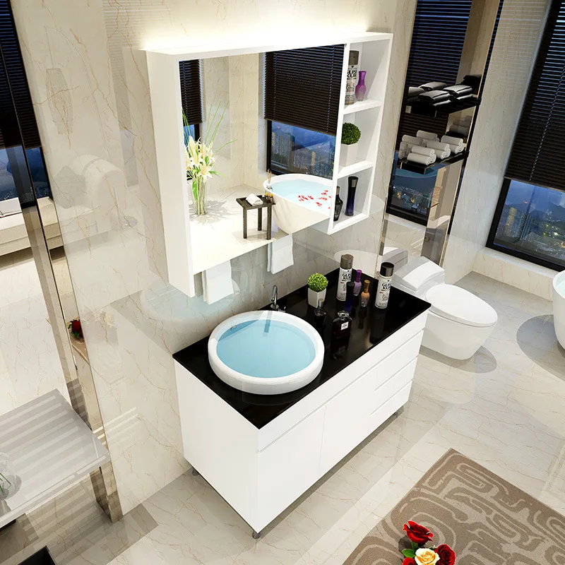 Home furniture good quality white PVC bathroom furniture