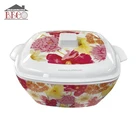 Beautiful Flower Printed Melamine Soup Bowl With Lid