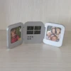 Foldable plastic photo frame with digital clock
