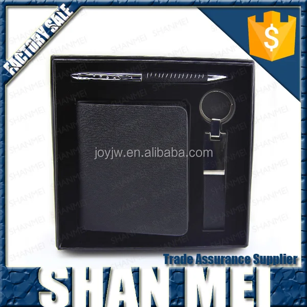 pu leather wallet gift set for men