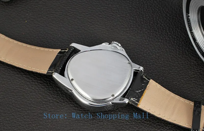 New Mens Watch Top Brand Luury Skeleton Hollow Automatic Mechanical Leather Strap Watch Men Reloj Hombre 5911K