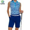 Wholesale 96% polyester / 4% spandex twill royal blue hook and bar closure elastic ladies golf shorts