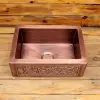 Classic Style Simply Copper Single Bowl Antique Brass Kitchen Sink With Faucet