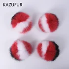 Fashionable fox fur ball keychain/bag charm colorful fur pompoms KZ160069