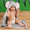 China factory wholesale soft absorbent elephant hooded baby towel