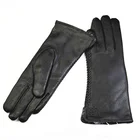 Leather gloves wholesale autumn and winter plus velvet warm ladies deer leather gloves