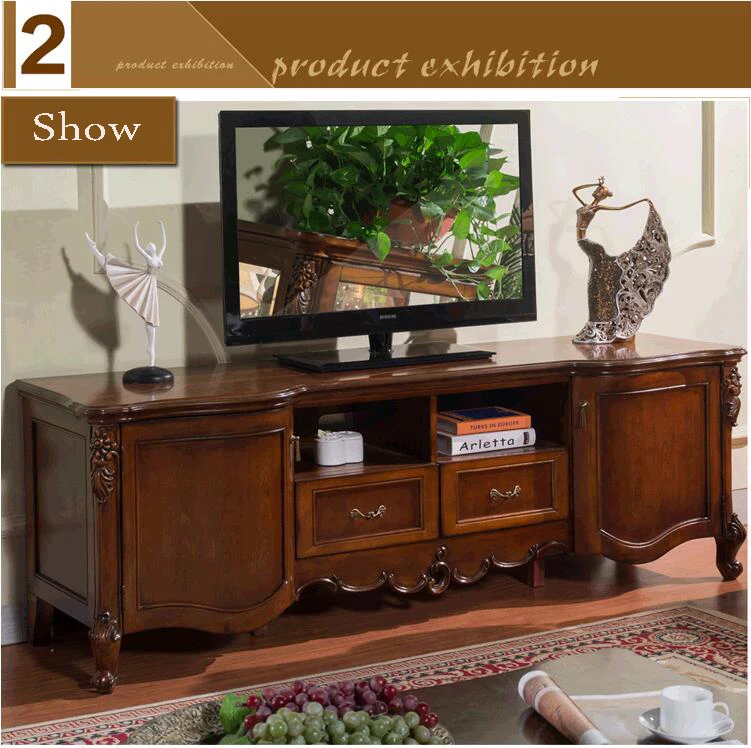 Antique High Living Room Wooden furniture lcd TV Stand set 10285