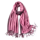 Womens 2 Tone Soft Cashmere Feel Pashmina Shawl Wraps Big Blanket Fall Winter Scarf For Girl