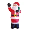 180cm/6ft inflatable santa claus wave hands who is standing and a green gift bag on back for christmas decoration