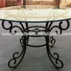 decorative metal table base solid iron dining table leg with round marble and glass pedestal
