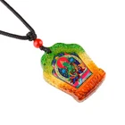 Customized Handmade colored murano glass Buddha Pendant fashion charm necklace jewelry for men