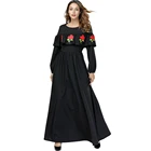 Zakiyyah 7420 Baju Kurung Modern Muslim Dress for Women Prayer Black Dresses Women with Embroidery