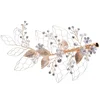Handmade Gold Leaf Crystals Rhinestones Flower Wedding Jewelry Accessories Bridal Pearl Barrettes Hair Clip For Women