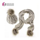 2019 women cheap price acrylic hat and scarf suit