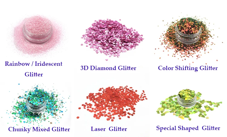 Eco Friendly Chunky Powder Craft Holographic Glitter for Body Hair