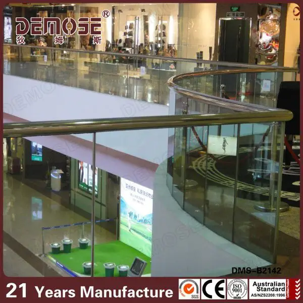 The glass railing use for the stair in the office