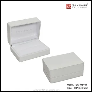 wholesale pure white leather plastic jewelry gift ring box