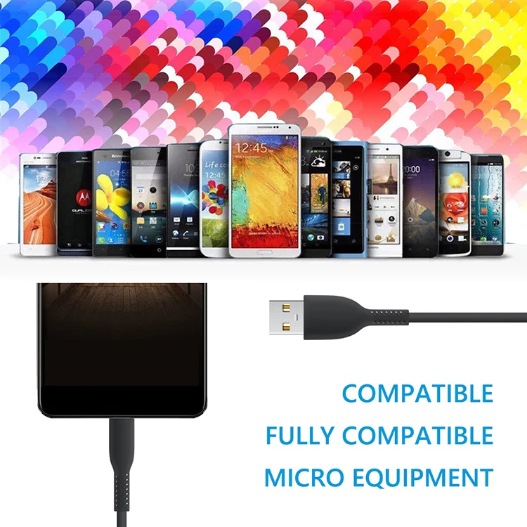Factory wholesale Promotional Cord USB 2.0 Data Sync Charger Micro usb charging Usb data Cable For Samsung note 8 - ANKUX.COM