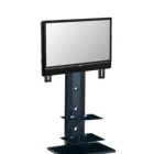 Wholesale vertical metal tempered glass living room black TV stand