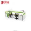 Newest luxury white office workstation 2 person office partition furniture design for sale(FOH-JT8B)