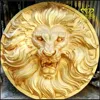 China Art Bronze Fierce Beast Of Prey Animal Wall Lion Head Statue Sculpture