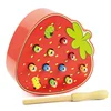 Kids game Education wooden toy Catching worm toy