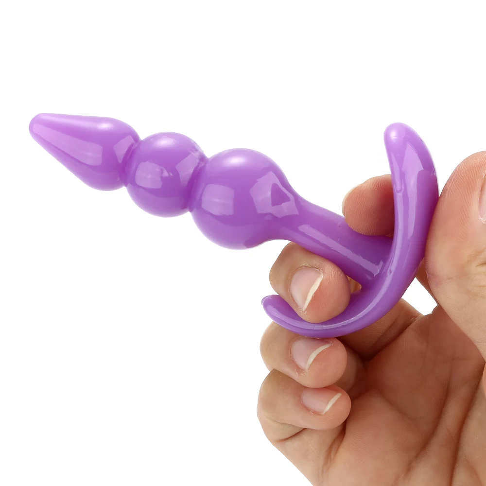 Silica Gel Anal Plug Triple-bead Anus Plug Clitoris / Prostate Massager Silicone Butt Plug for Men Women Adult Product Sex Toys